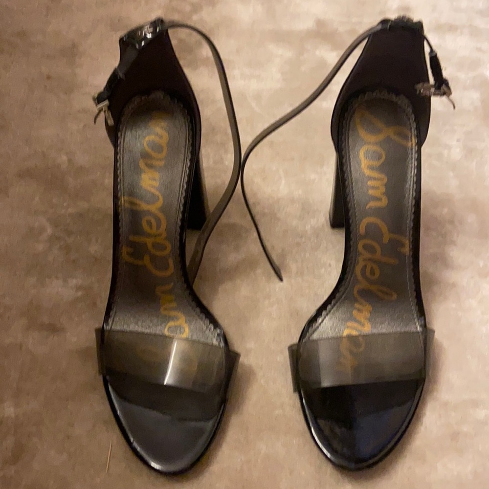 Sam Edelmann Black + Clear heels